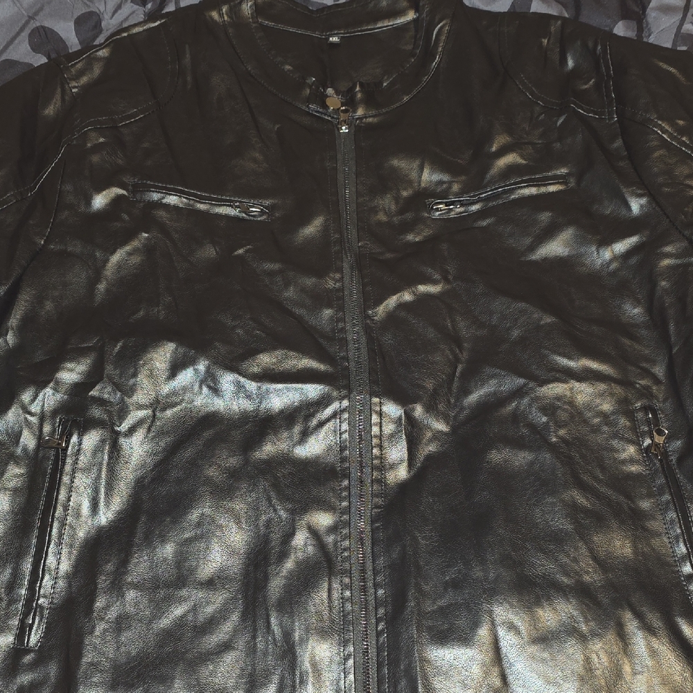 Men's Black xxl Pu Leather Jacket